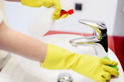 Local floor cleaning team servicing a Canary Wharf office