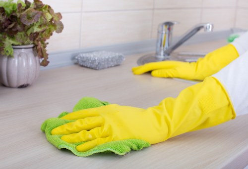 Professional office cleaning in Canary Wharf with a clean reception area