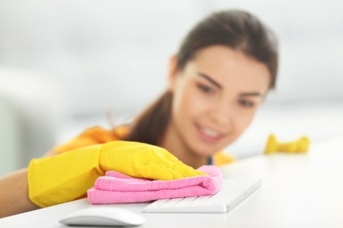 Professional curtain care for a modern office in Canary Wharf