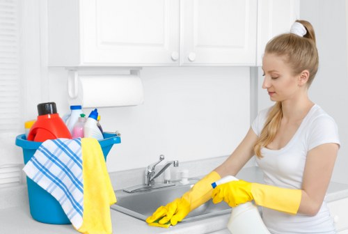 Deep cleaning a mattress in a modern Docklands bedroom